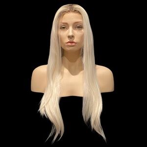 Bellami Straitgh Synthetic Wig 28" Ash Blonde INCLUDES DETANGLER BRUSH